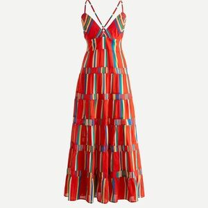 NWT j. Crew cotton voile stripe resortwear maxi dress spring summer XXS